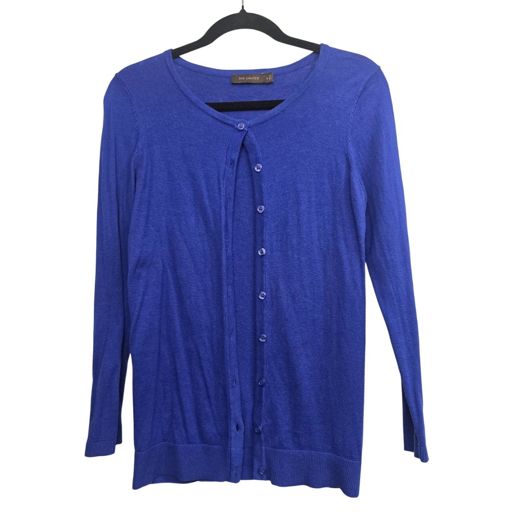 The Limited Cobalt Blue Cardigan S Button Front Classic Preppy Office Sweater